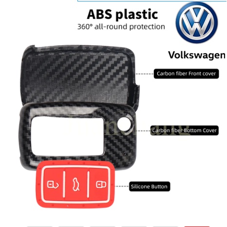 Case Kunci Mobil Bahan Silikon Karbon Untuk Volkswagen VW Golf 4 5 6 MK4 MK5 MK6 Tiguan MK1 Touareg Beetle