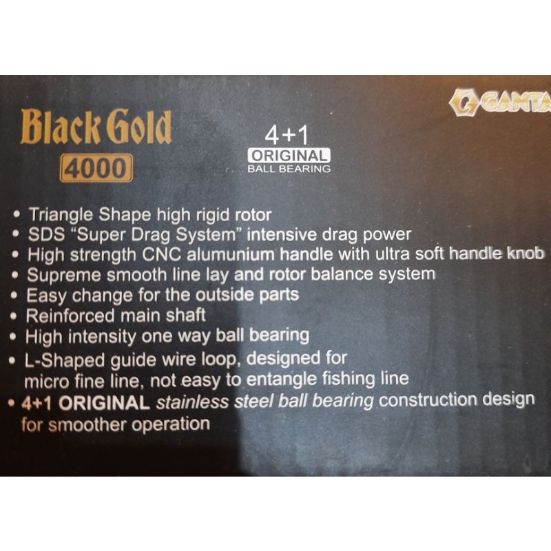 Reel gantari black gold power handle 1000 2000 3000 4000 6000 smooth rotation casting jigging spek screw in power handle