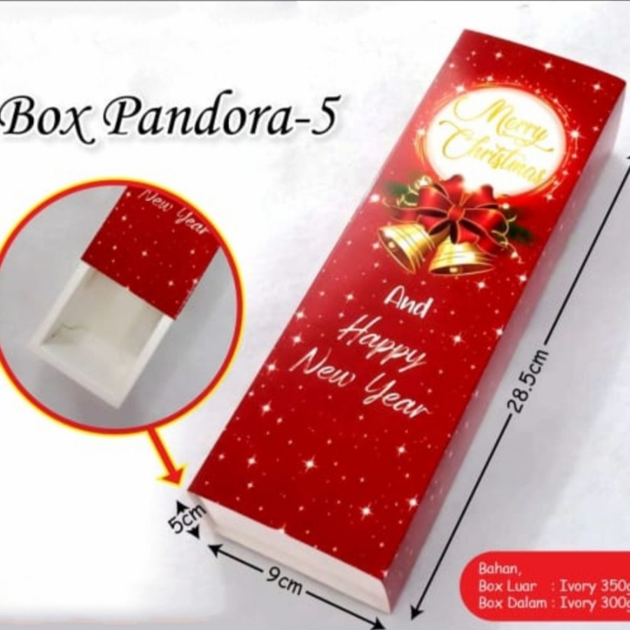 

Box X'mas Pandora 5 utk Roll Cake / Lapgit Roll / Cookies - 5 pcs