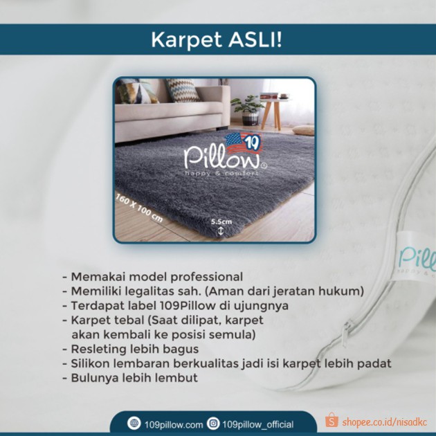 [Terlaris] 160x100 Karpet Bulu Rasfur Ori 109 PILLOW Jihan Audi