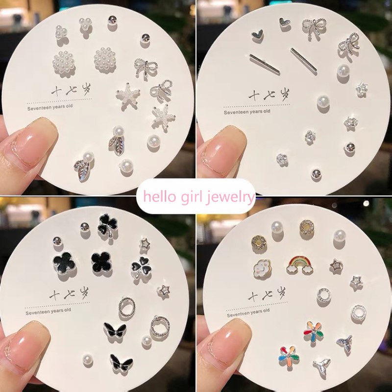 Set 7set Anting Mode Indah Sederhana Untuk Satu Minggu Cocok Untuk Hadiah