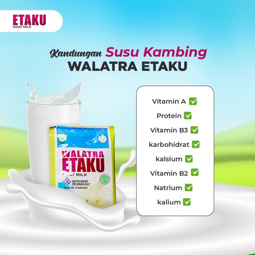 Susu Kambing Etawa Rendah Lemak Gula Atasi Gangguan Tulang dan Sendi Osteoporosis Nafas Lega Asli Original Walatra Etaku Isi 10 Sachet BPOM dan Halal MUI