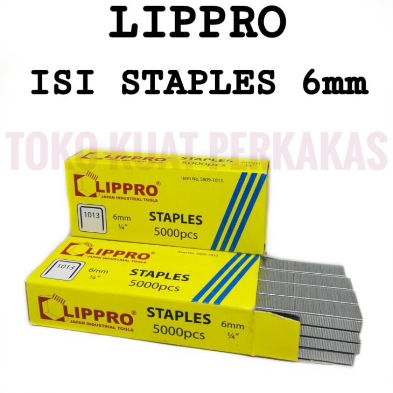 

Isi staples 6mm LIPPRO untuk gun tacker model rapid