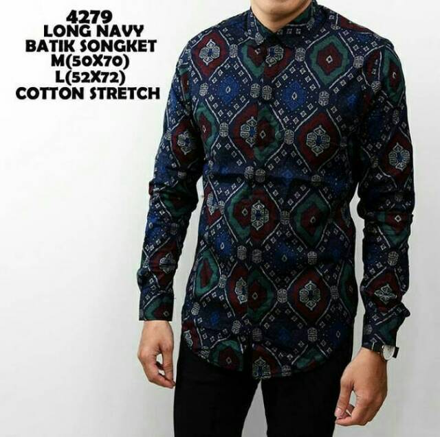 Kemeja Batik Songket Panjang Slim Fit (Idoim)