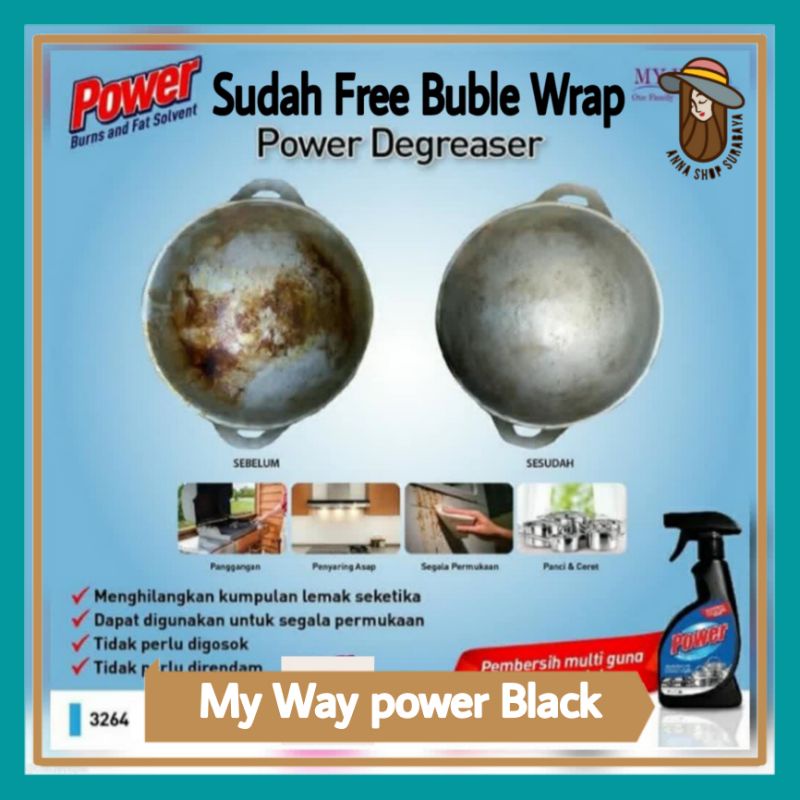 MY WAY Power Black Serbaguna Degreaser Pembersih Kerak Panci Wajan dan Kamar Mandi 480ML