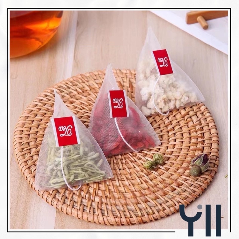 

YII - (10pcs) Nylon Tea Bag Pyramid/ Kantong Teh Pyramid Kosong/ Saringan Teh / Kantong Teh Kosong Nylon