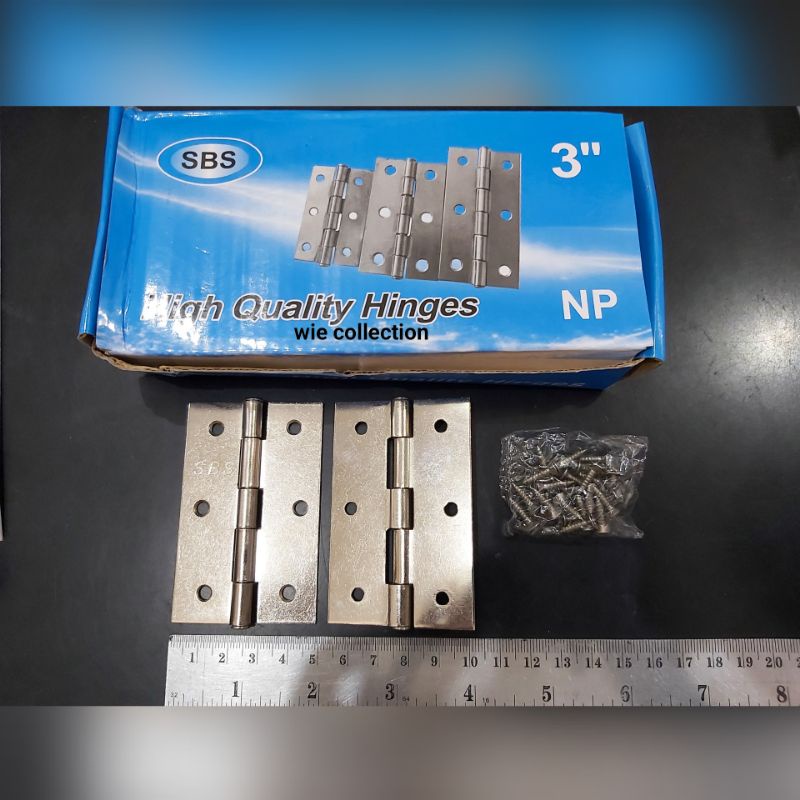 ENGSEL TIPIS BESI 3INCH - ENGSEL KUPU KUPU LEMARI - ENGSEL TIPIS JENDELA DAN PINTU ALUMINIUM