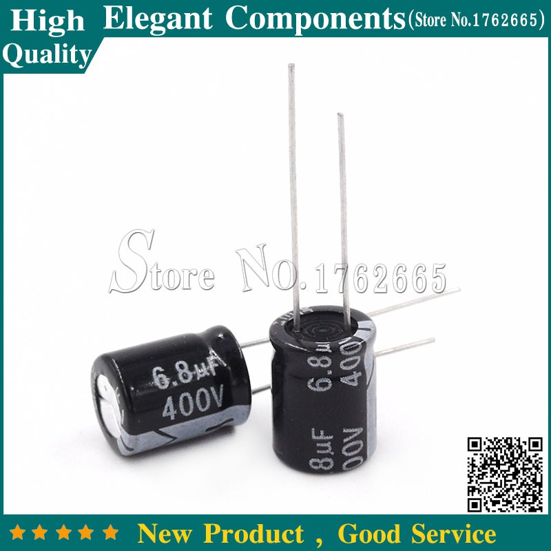 New 20PCS 400V 6.8UF 6.8UF 400V Electrolytic Capacitor 400 V / 6.8 UF Size 10*13MM Aluminum