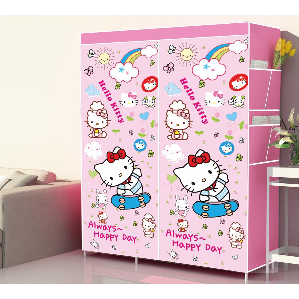 Lemari Plastik Karakter / Lemari Pakaian Portable Lemari Anak Karakter Gambar Ukuran 105X45X170 CM B