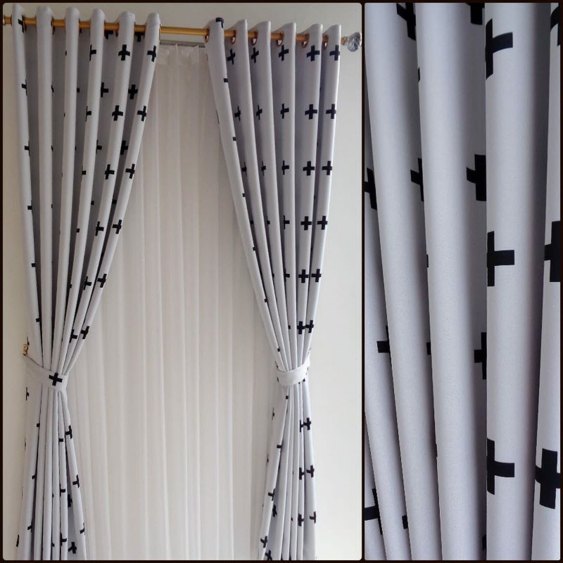 Gorden Blackout putih motif ++