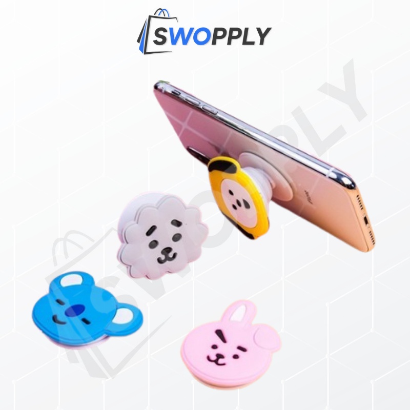 Swopply Pop Socket Karakter 3D  Phone Holder Aksesoris HP Popsocket