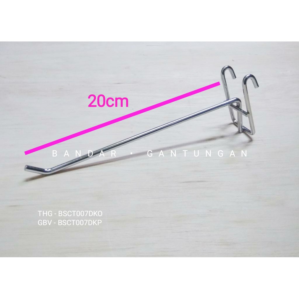 Cantelan Ram TEBAL Hook Stik Gantungan Cantelan Ram Krom Chrome Ukuran 10Cm 15Cm 20Cm 25Cm 30Cm Cantelan Tebal Ram Besi Single Ram Croom - BH