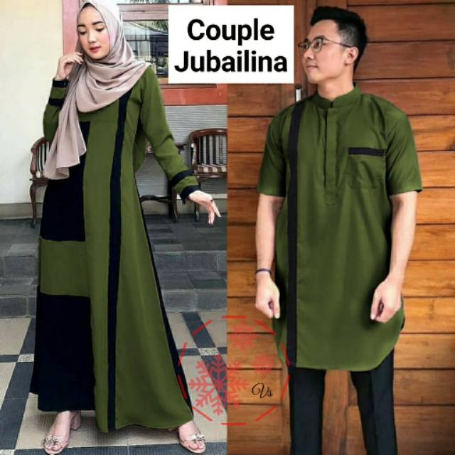 Baju couple jubalina - baju pasangan muslim -  kopelan gamis koko