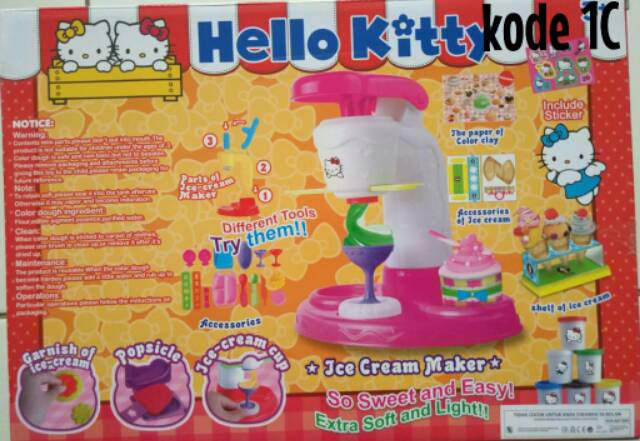 Mainan ice cream &amp; food party hello kitty