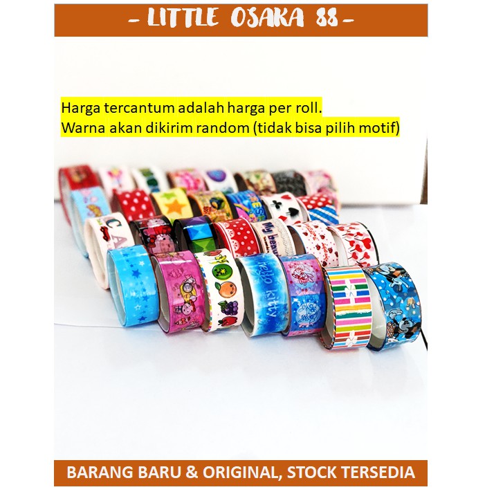 Selotip Solatip Tape Isolasi Karakter Motif Lucu 1,5cm x 2m