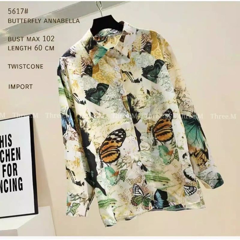 5617Kemeja Casual import cewek terbaru Fashion ala Korea Baju  Import bahan katun Baju cewek adem
