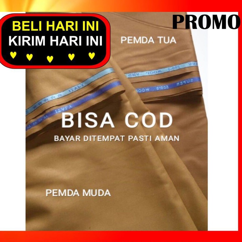 Bahan kain pemda khaki setelan Seragam atas dan bawah 3 meter premium