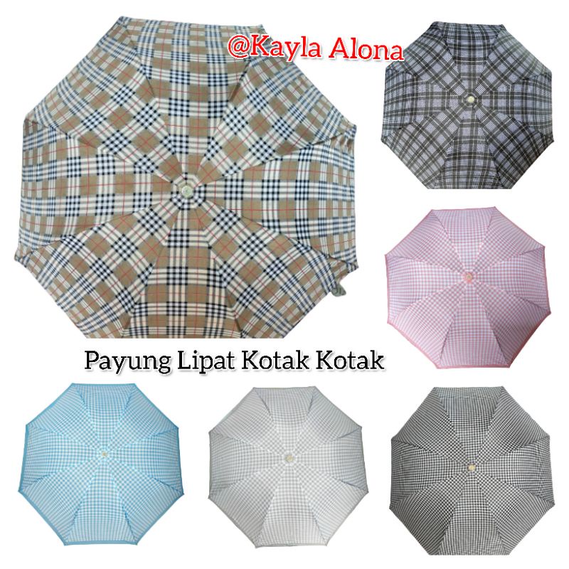 Payung Lipat 3 MOTIF KOTAK