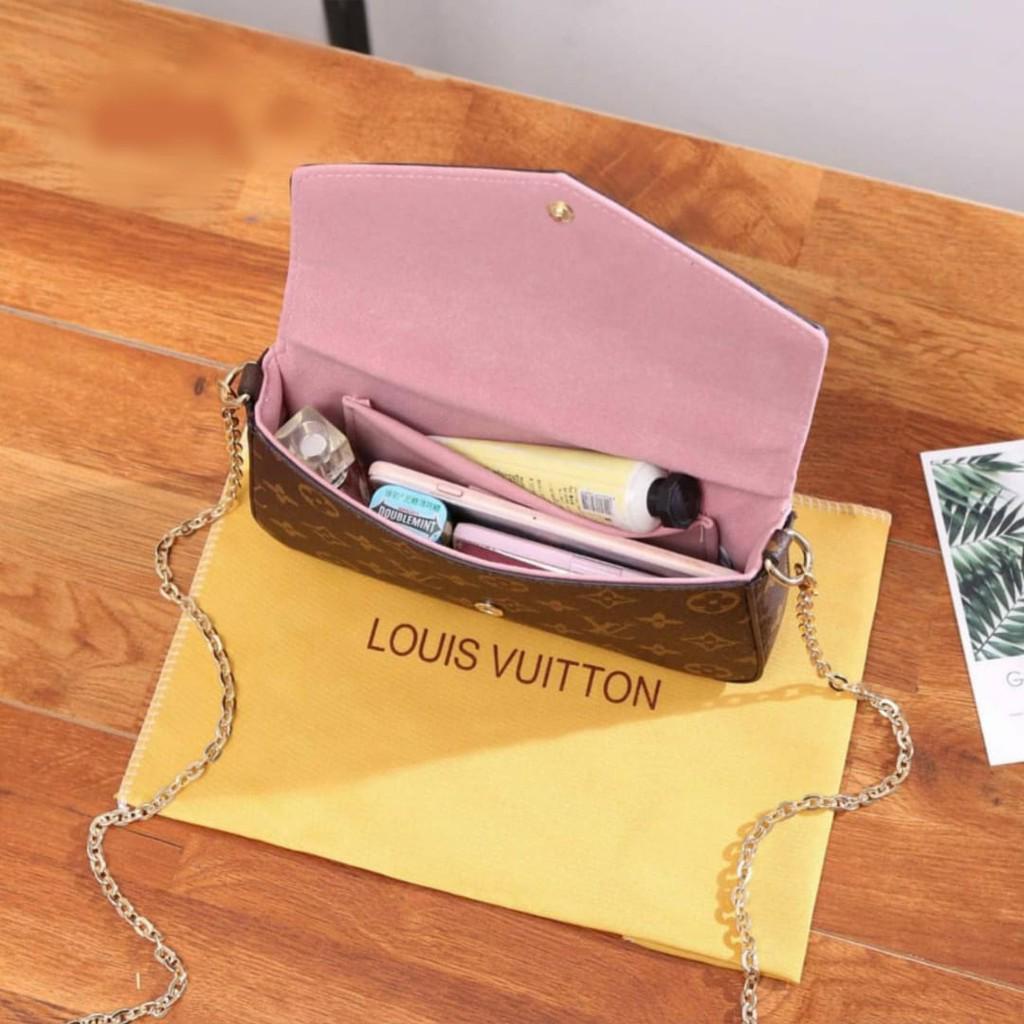 L Vuitton  Fellice Pochette 2581-1 (Free Box+Invoice +DustBag+Bubblewrap)