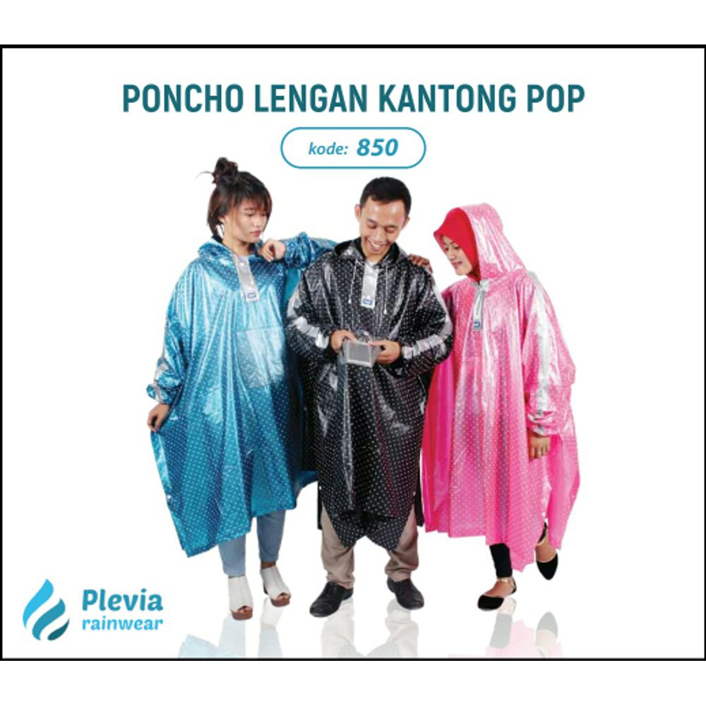 Jas Hujan Ponco Pop Plevia 850 Poncho Motor Unisex Polkadot