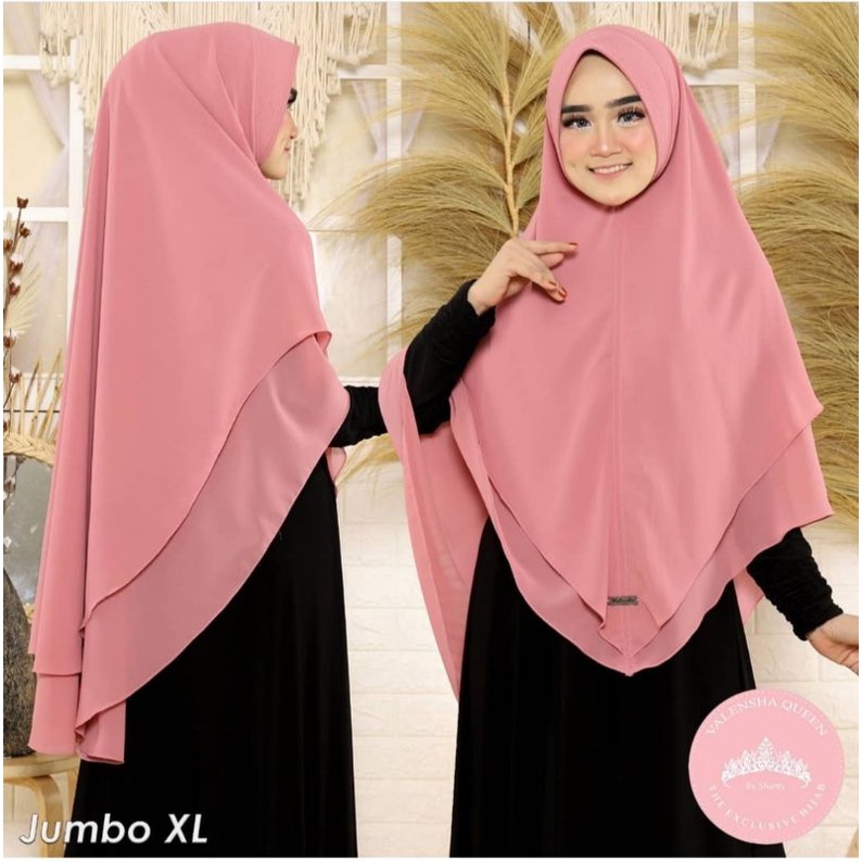 hijab Khimar syari 2layer ceruty babydoll/ Khimar Ceruty 2 layer jumbo/ jilbab Syari