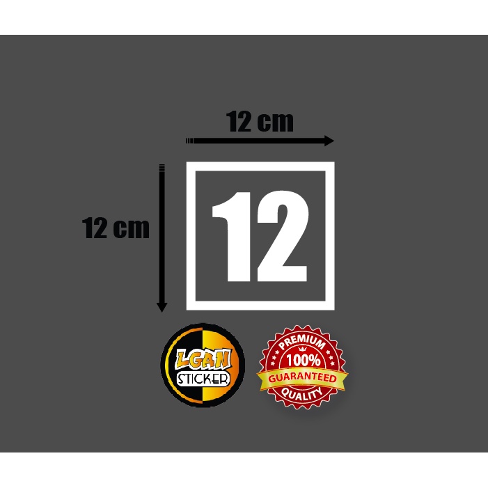 

STIKER ANGKA DLM KOTAK UK 12 CM BAHAN REVLEKTIVE
