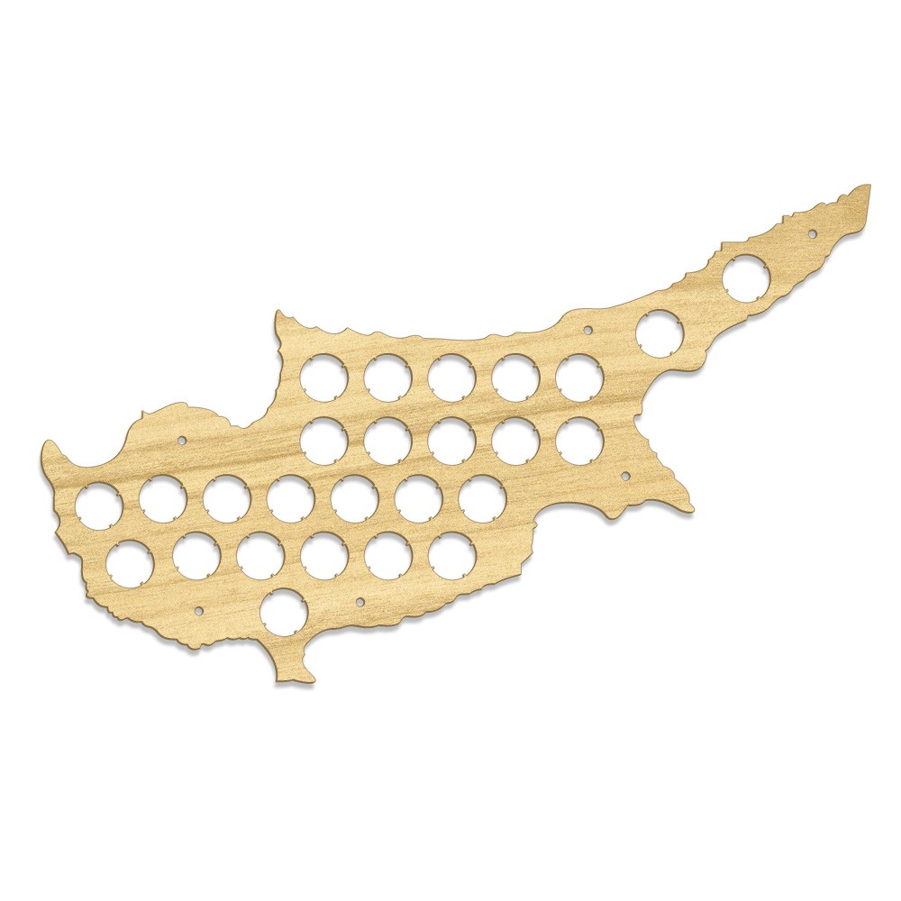 

Cyprus Beer Cap Map Wooden Craft Beer Cap Display Wall Art Wood Beer Lover Cap