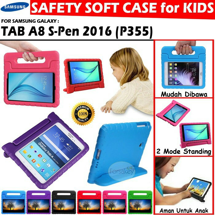 Case Tab Tablet Samsung Kids Softcase Standing A 8 S-Pen S Pen 2016 P355 for Kids Casing Tab Anak
