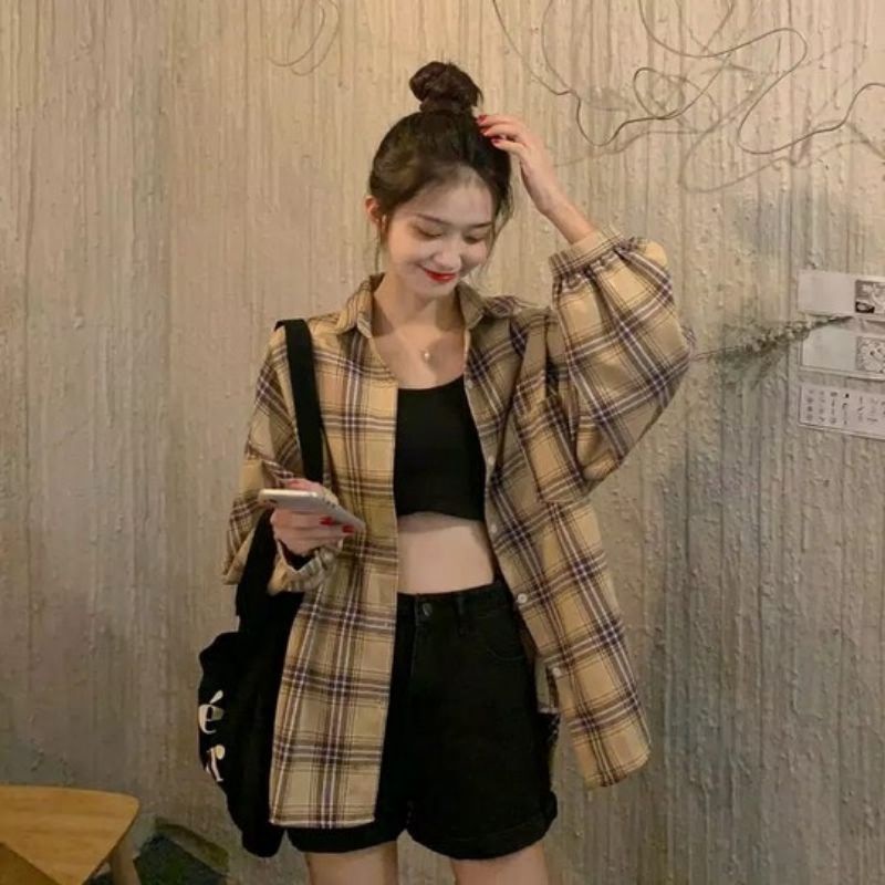 KEMEJA WANITA OSLIN KOTAK-1