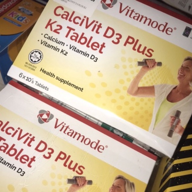 Vitamode CalciVit D3 Plus K2 Tablets 60's ( Calcium, Vitamin D3 & Vitamin K2. Halal & Vegetarian )