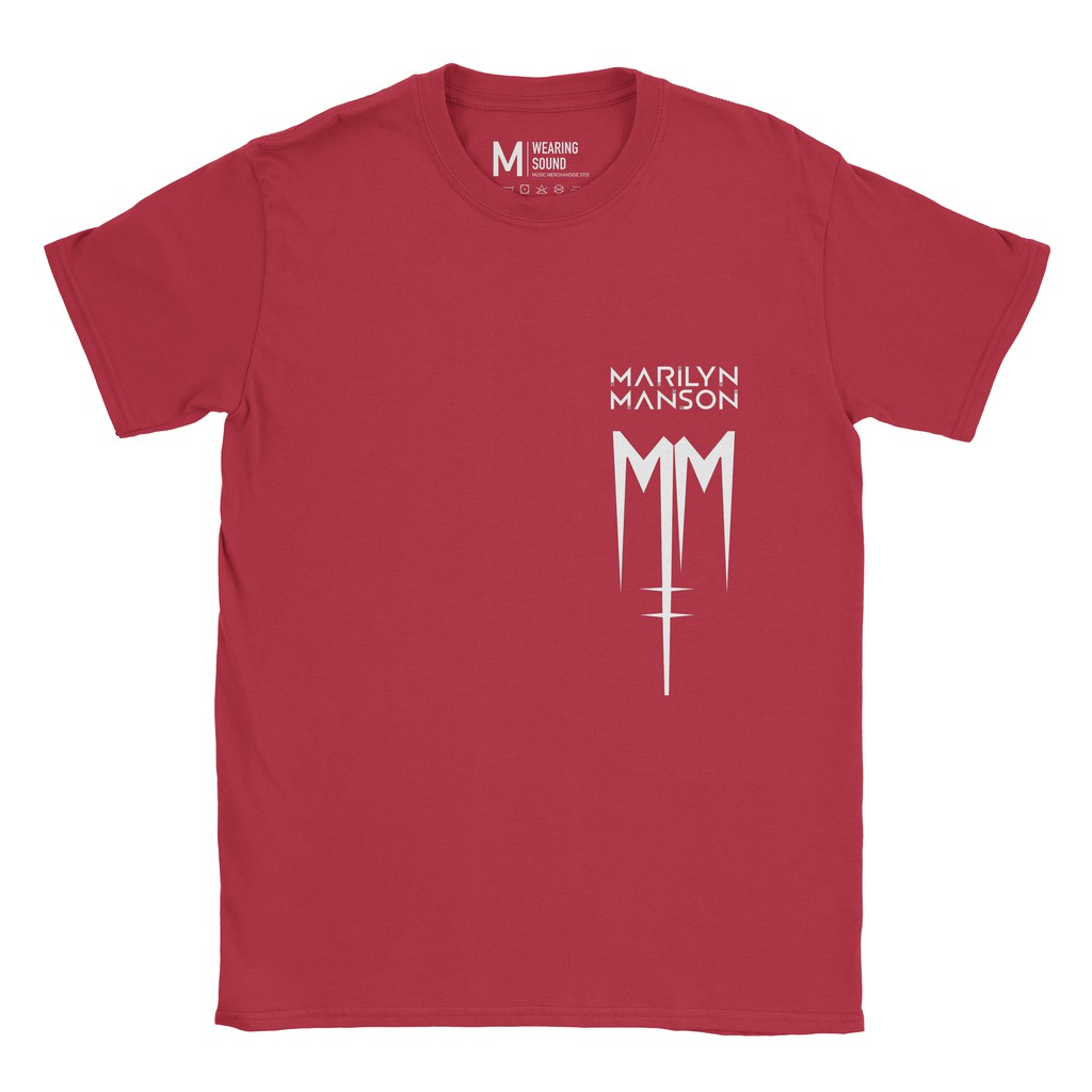 Baju Kaos Band Marilyn Manson Logo Red