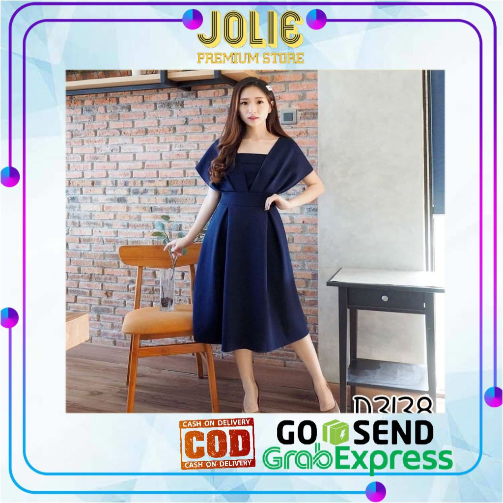 PREMIUM DRESS PESTA PARTY WANITA SCUBA POLOS MAXY LENGAN PENDEK D3138