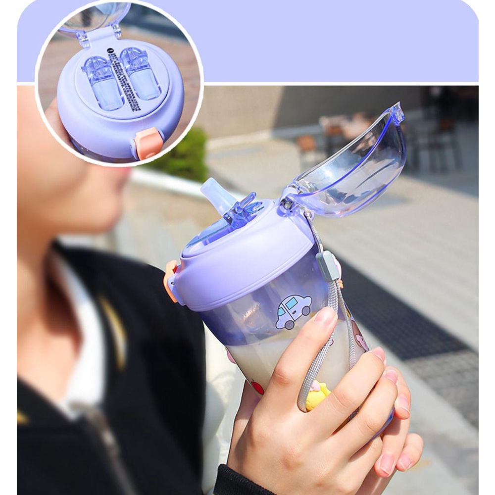 Suyo Botol Minum Dengan Sedotan Ukuran 430ml Untuk Sekolah / Outdoor