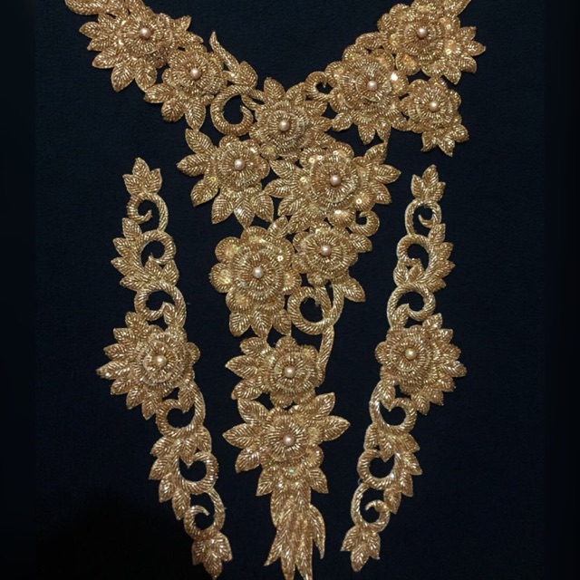 Renda Bordir Full Payet Gold