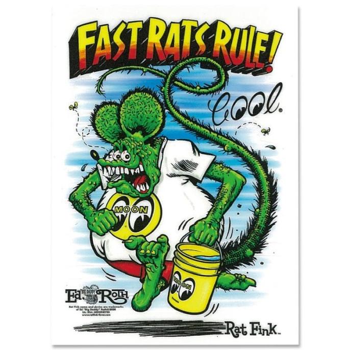 

(BISA COD) Rat Fink x MOON Fast Rat Rule Sticker TERBAIK Kode 780