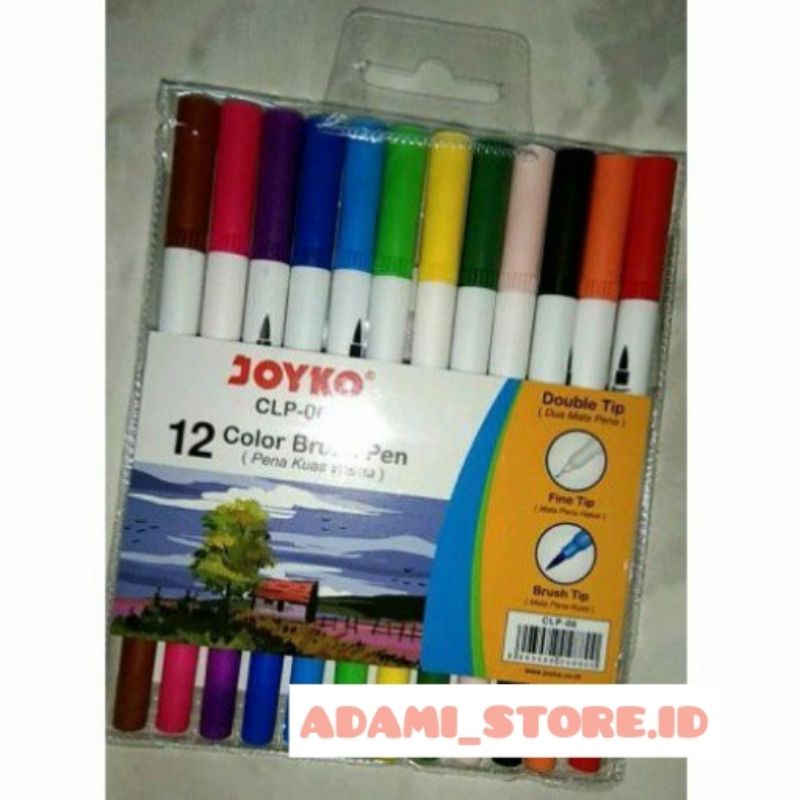 

Joyko Color Brush Pen Double Tip / Pena Murah 1 Pulpen