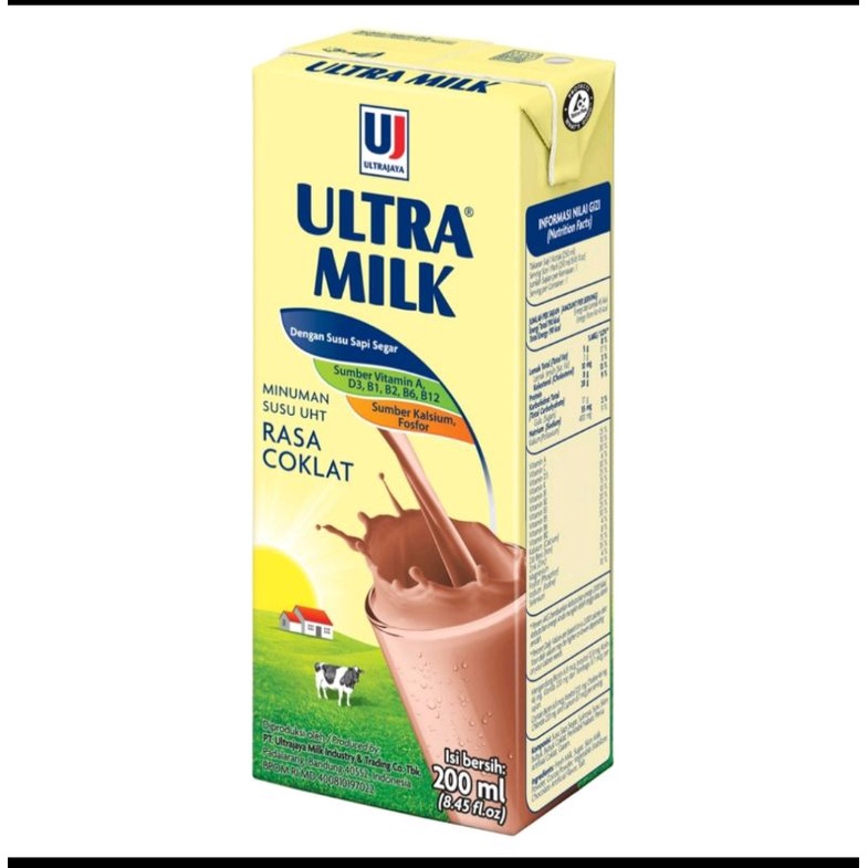 

susu ultra rasa coklat 200ml