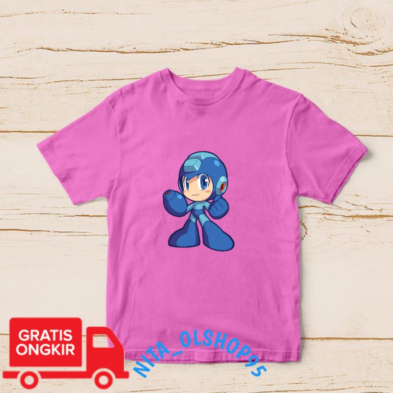 baju anak megaman , baju anak gambar robot , Mega man