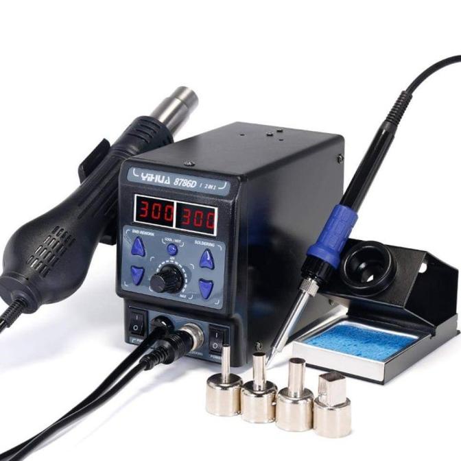 YIHUA 8786D Blower Soldering Heat Gun Solder Station 2 in 1 Repair Kit