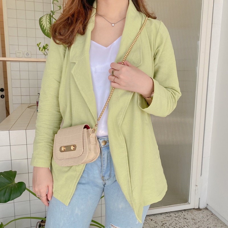 Hoolaqueen - Blazer Linen - Blazer Casual - Blazer Kantor - Blazer Formal