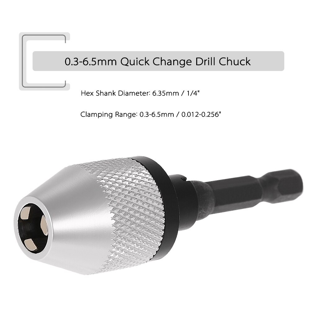 IMPORT 0.3-6.5mm Quick Change Electric Grinder Drill Chuck Drill Bit Converter Screwdriver Driver