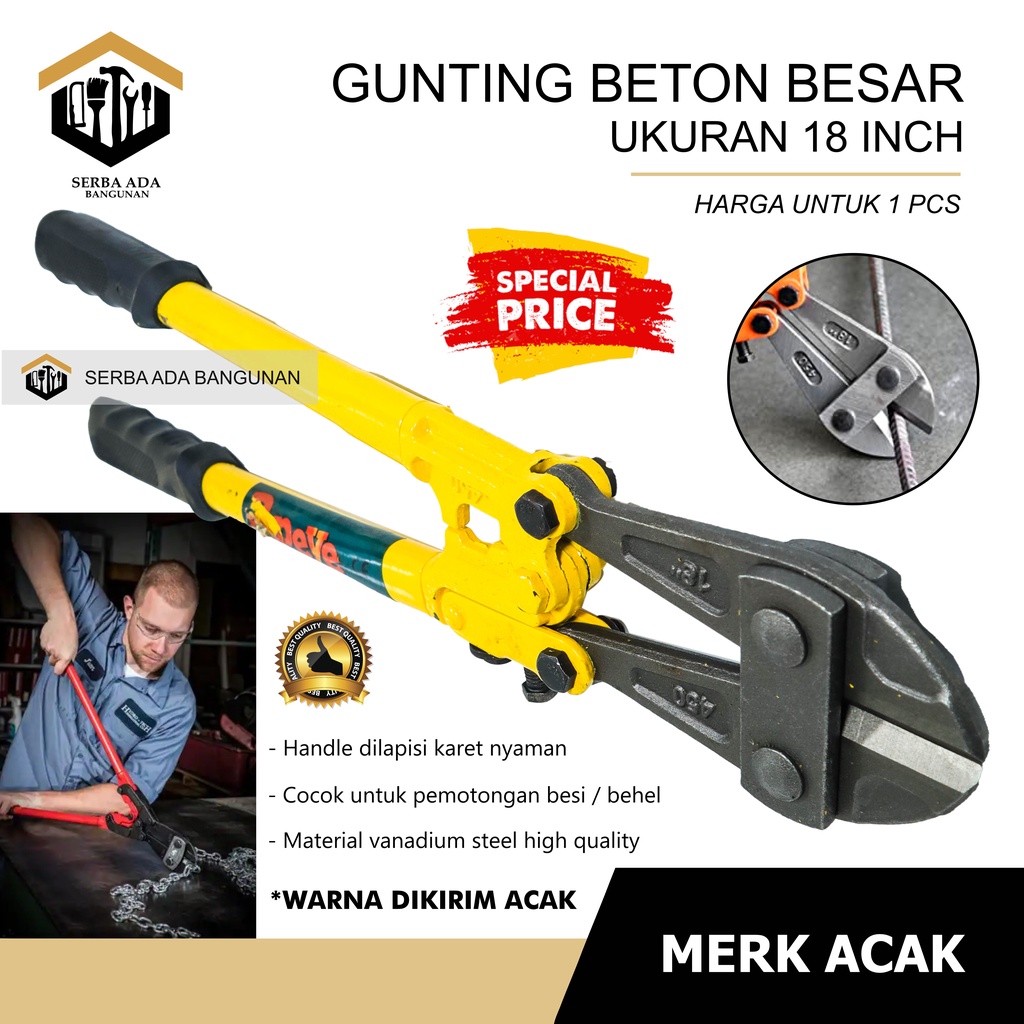 Gunting Besi Beton 18” | Pemotong Rantai Kawat 450mm | Bolt Cutter 18