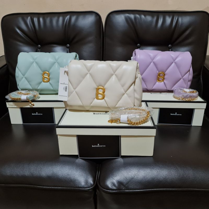 Buttonscarves Zoey Bag Lilac, Mint, Ivory - New