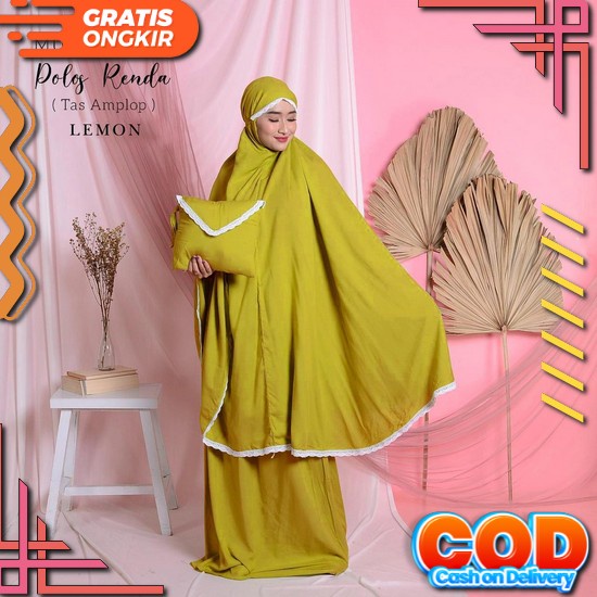 Mukena Travelling Praktis Polos Renda Travel Dengan Pouch Elegan Mukena Dewasa Jumbo Terbaru 2022 Mu