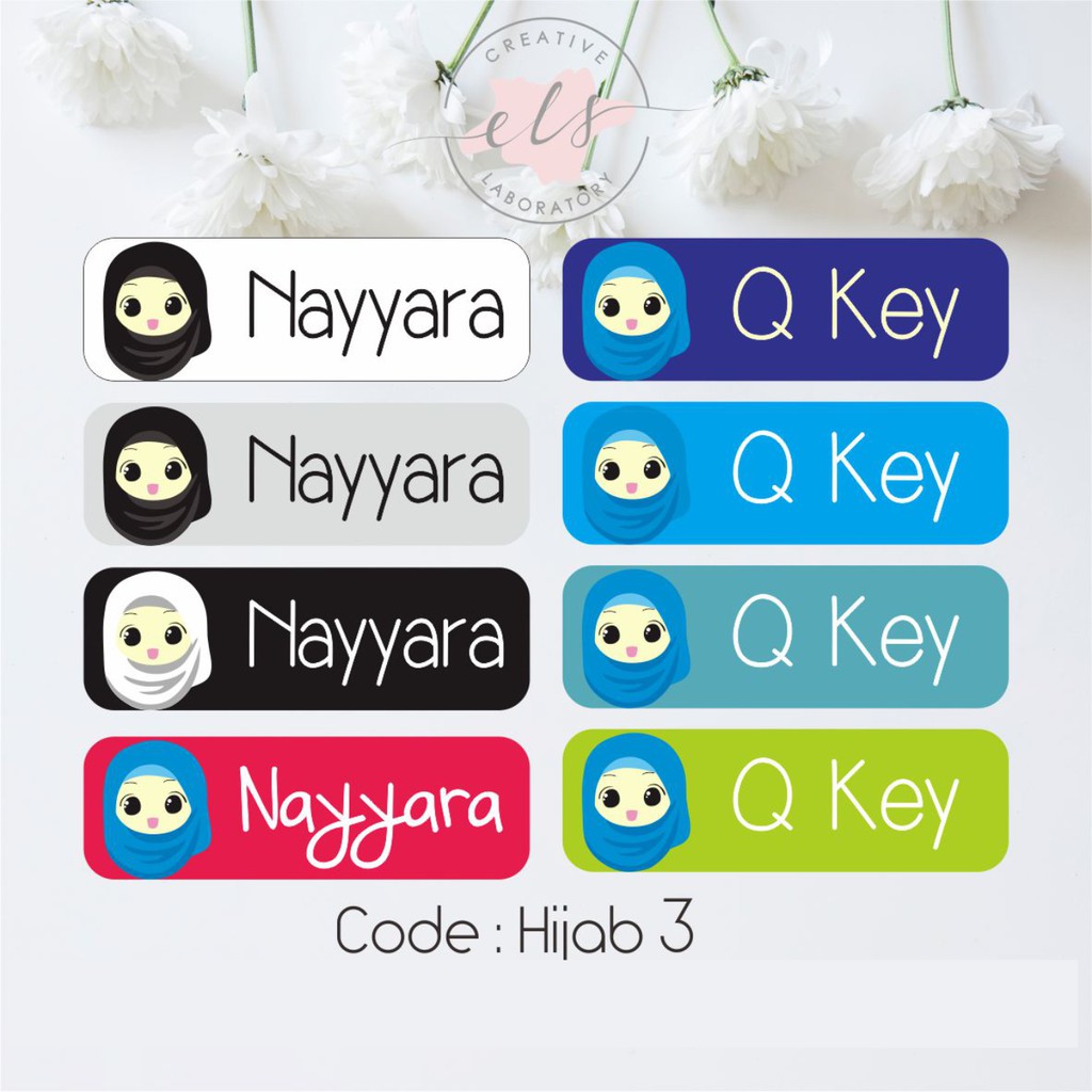 

stiker label nama custom waterproof anti air