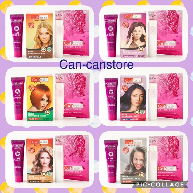 CULTUSIA HAIR COLOR / COLOUR CREAM / CAT RAMBUT 30 ML