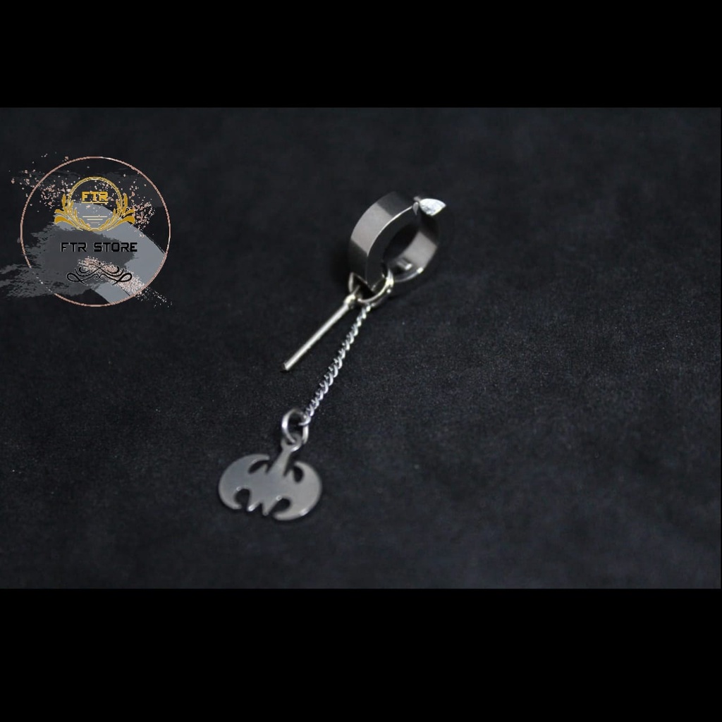IP-V anting style Korea model BATMAN / Anting tindik dan jepit Pria Wanita/ anting/ anting gantung