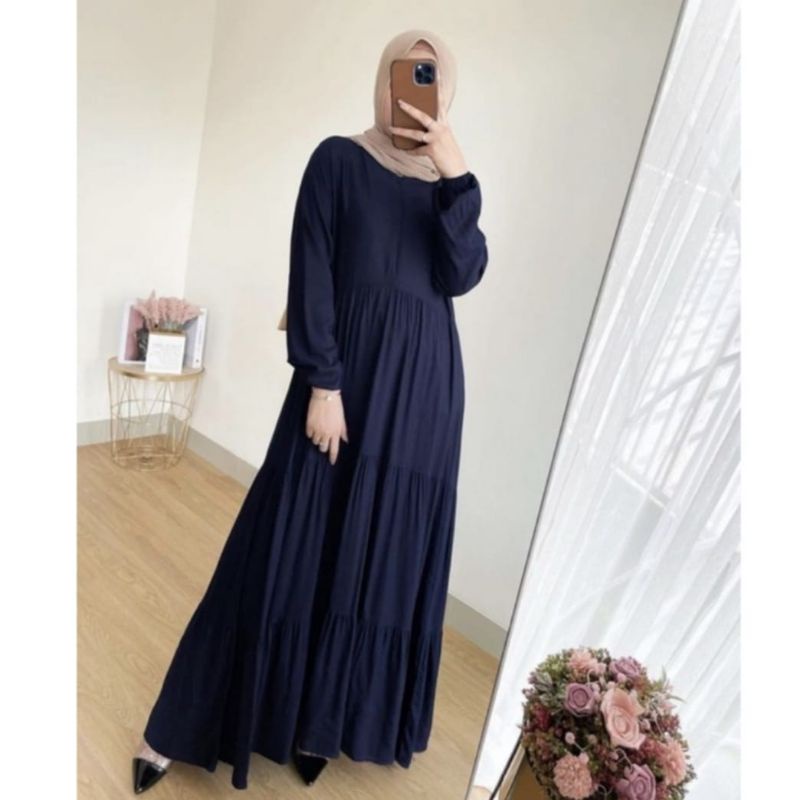 (Terbaru/Bisa COD) Rayon Tebal Adem Homedress Twill Busui Gamis Rayon Dress Homey Le Khari Rayon Gamis Busui Cassandra Basic