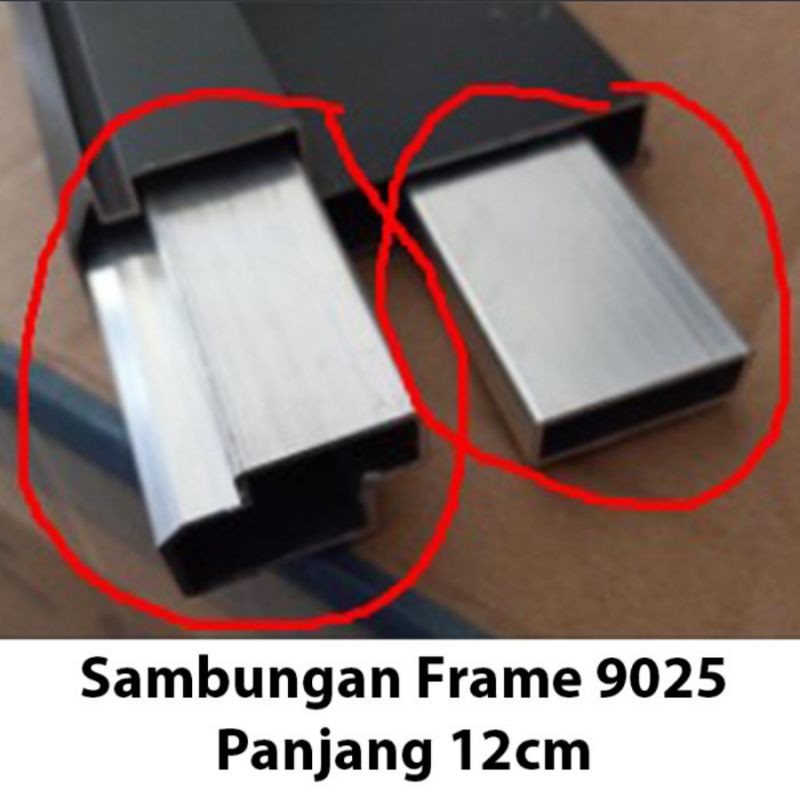 1set sambungan Frame 9025 alumunium panjang 12cm