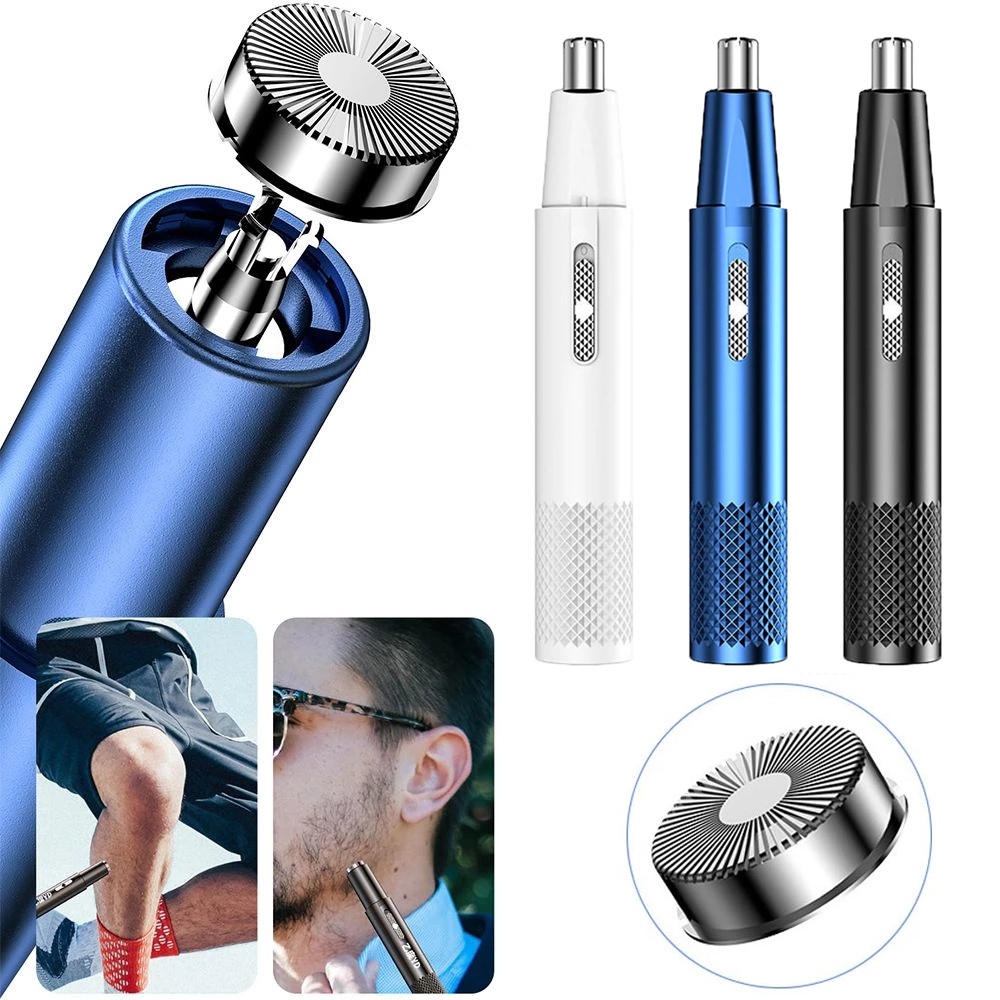 Alat Cukur Bulu Hidung / Telinga / Leher / Alis Elektrik Portable Multifungsi Rechargeable Dapat Dicuci Untuk Pria